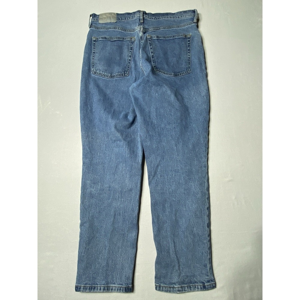 Everlane 90s Cheeky High Rise Straight Leg Jeans Womens 31 Crop Blue Denim Denim - Picture 8 of 9